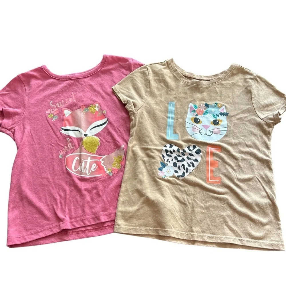 Garanimals | Kids Graphic T-Shirts - Pink and Tan